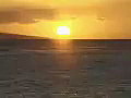 Royalty Free Stock Video SD Footage Sunset From Seawall in Lahaina at Maui,  Hawaii