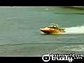 Speedboat loses control and crashes