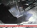 Camera catches car falling from third floor parking lot