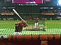 Myers takes batting practice