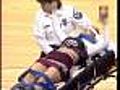 Raw Video: Cheerleader Falls On Court