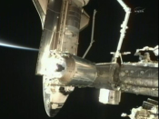 Time lapse video of shuttle Atlantis&#039; docking to the ISS