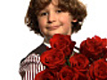 Boy gives roses