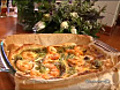 Quiche code di gamberi e fiori di zucca