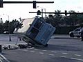 Woman hurt when lunch truck rolls over in Miramar