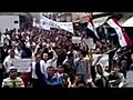 Syrian demo &#039;fired on from air&#039;