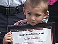 Fire chief honors toddler hero