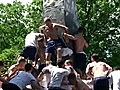 Naval Academy plebes scale Herndon Monument