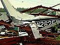 Suspected Tornado Wipes Out Airplane Hangar