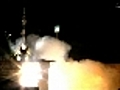 Soyuz blasts off,  to dock with International Space Station