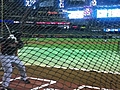 Martinez takes batting practice