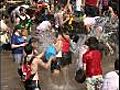 Water fight in downtown Tel Aviv