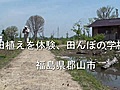 田植えを体験、田んぼの学校