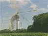 Fire sends broadcast tower crashing down