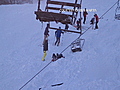 Scary moments for skiers stuck on lift