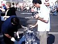 Reporter Drops Ice Sculpture