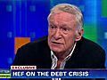 Hugh Hefner Shares Thoughts On Debt Crisis