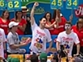 Man chows down 5th hot dog contest win