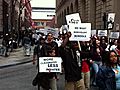 Students march to protest education cuts