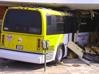 Bus Slams Into Building in Texas