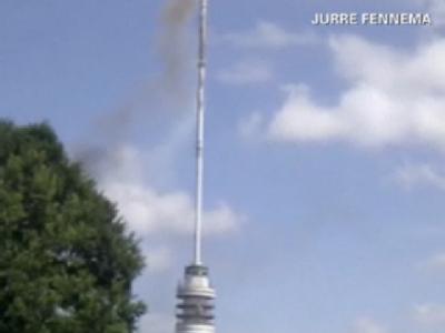 Caught On Camera: TV Tower Collapse