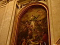 Royalty Free Stock Video HD Footage Pan Up to a Painting and Interior of a Cathedral Ceiling in Palermo,  Sicily