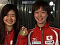 卓球日本代表帰国　福原 愛選手「石川佳純選手と五輪出られるのは本当にうれしい」