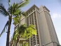 Royalty Free Stock Video SD Footage Pan Up to Top of Hotel Building on Waikiki Beach in Honolulu Hawaii