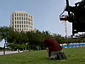 Royalty Free Stock Video SD Footage Video Crew Sets Up For a Shoot in Ft. Lauderdale,  Florida