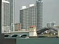 Royalty Free Stock Video HD Footage Boat Traffic and City Skyline as A Draw Bridge Opens on the Intracoastal Waterway in Miami,  Florida