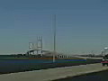 Royalty Free Stock Video SD Footage Car Travelling on a Highway to a Large Bridge in Jacksonville,  Florida