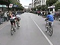 2011 Giro: A fan leads Stage 10 sprint