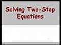 WFW A1 3_1 Solving Two Step Equations