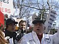 Demonstration By City Hall Supports Government Worker Unions