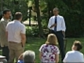 Barack Obama talks economy,  health care in Ohio backyard