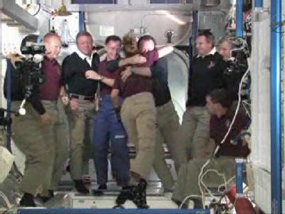 Shuttle Crew Bids Farewell To Space Station