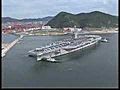 USS George Washington Exits Busan Port