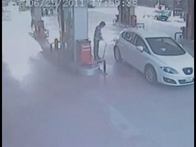 Gas Station Worker Sent Flying