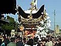 住吉神社　北条節句祭　本宮　笠屋　拝殿前　屋台差し上げ