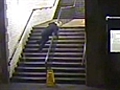 Drunken tumble caught on CCTV
