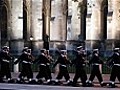 Royal wedding: dawn military dress rehearsal on streets of London