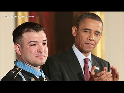 Obama honors soldier who fought in Afghanistan