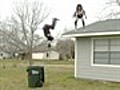 Roof Flip into a Garbage Can