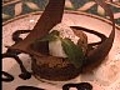 Chocolate Tarragon Dessert with Chocolate Tuiles