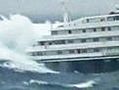 Crippled cruise ship tossed by high waves