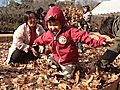 落ち葉のプールで大はしゃぎ　広島