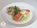 Trout with cucumber,  lemon butter sauce and potatoes