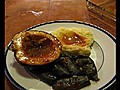 Dolmas - Grape Leaves Stuffed With Savoury Meat And Rice Mixture