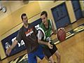 Former Kentucky Wildcat Josh Harrellson Plays Basketball with Tim