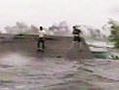 Rushing water traps family in their home